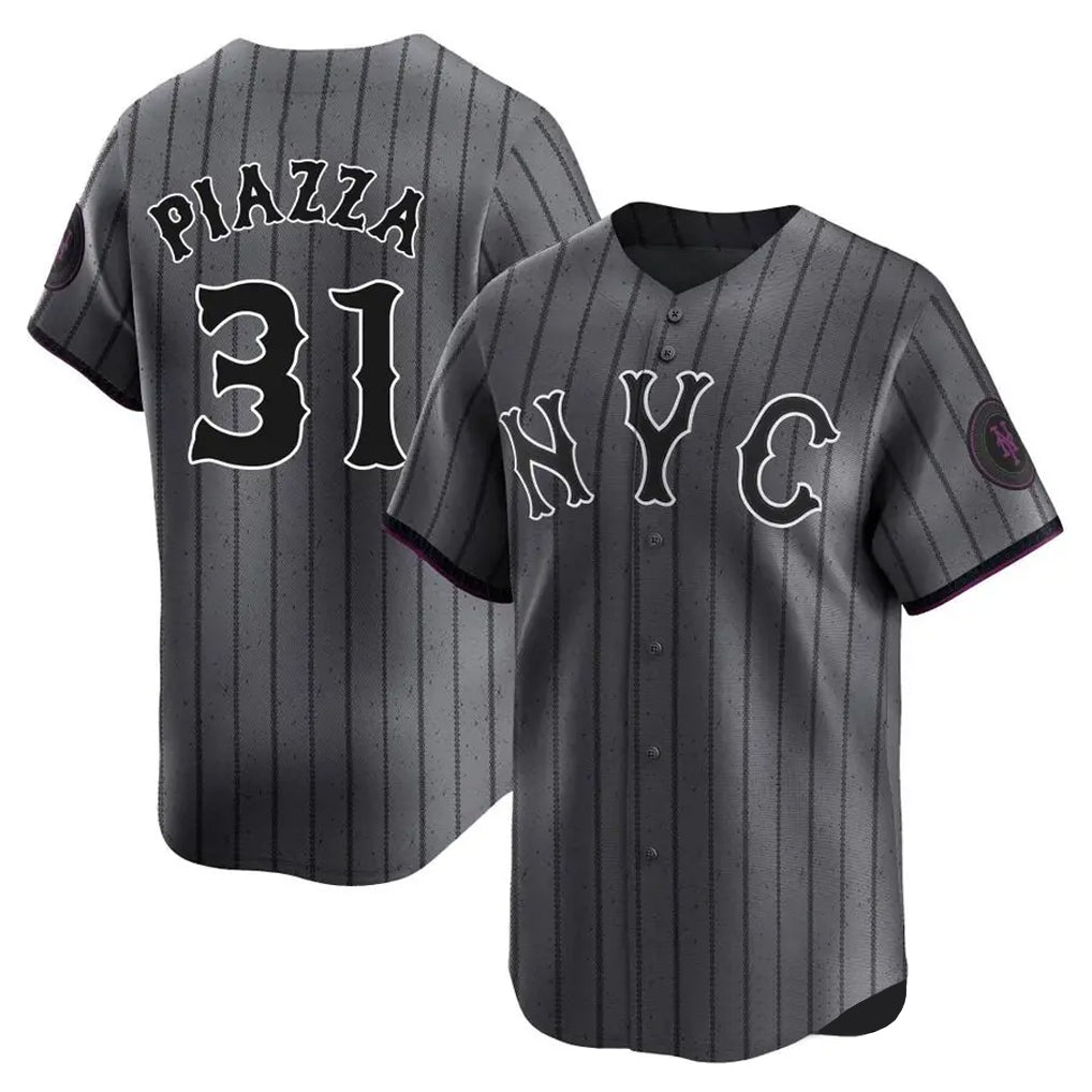 Ndoa NY.Mets #31 Mike Piazza Player Gray City Connect Limited Stitched Jerseys