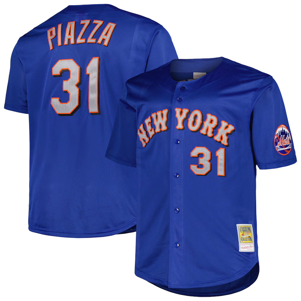 Ndoa NY.Mets #31 Mike Piazza Player Royal Mitchell & Ness Cooperstown Collection Home Limited Stitched Jerseys