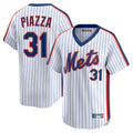 Ndoa NY.Mets #31 Mike Piazza Player White Cooperstown Collection T-shirt Game Stitched Jerseys