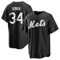 Ndoa NY.Mets #34 Kodai Senga Player Black Home Game Stitched Jerseys
