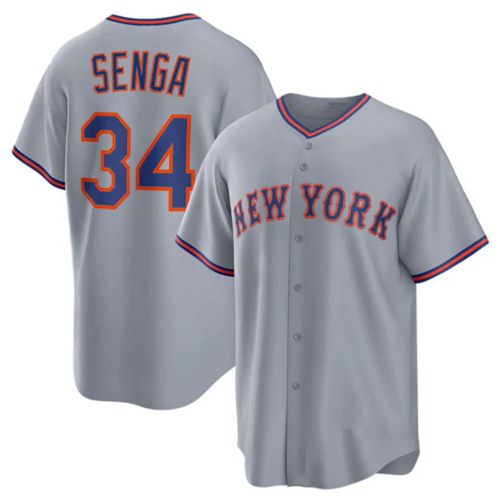 Ndoa NY.Mets #34 Kodai Senga Player Gray Road Home Game Stitched Jerseys
