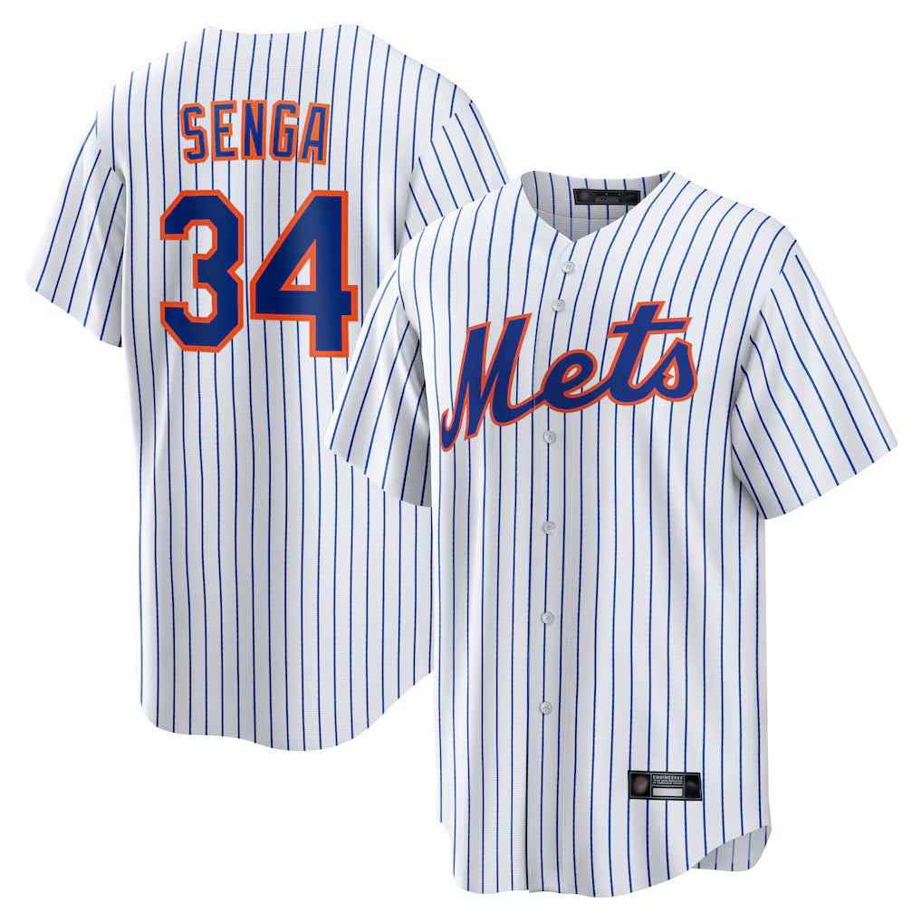 Ndoa NY.Mets #34 Kodai Senga Player White Home Replica Stitched Jerseys