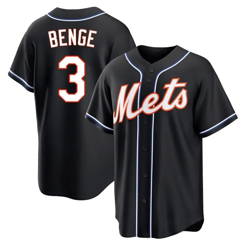 Ndoa NY.Mets #3 Carson Benge Player Black Fashion Out Game Stitched Jerseys