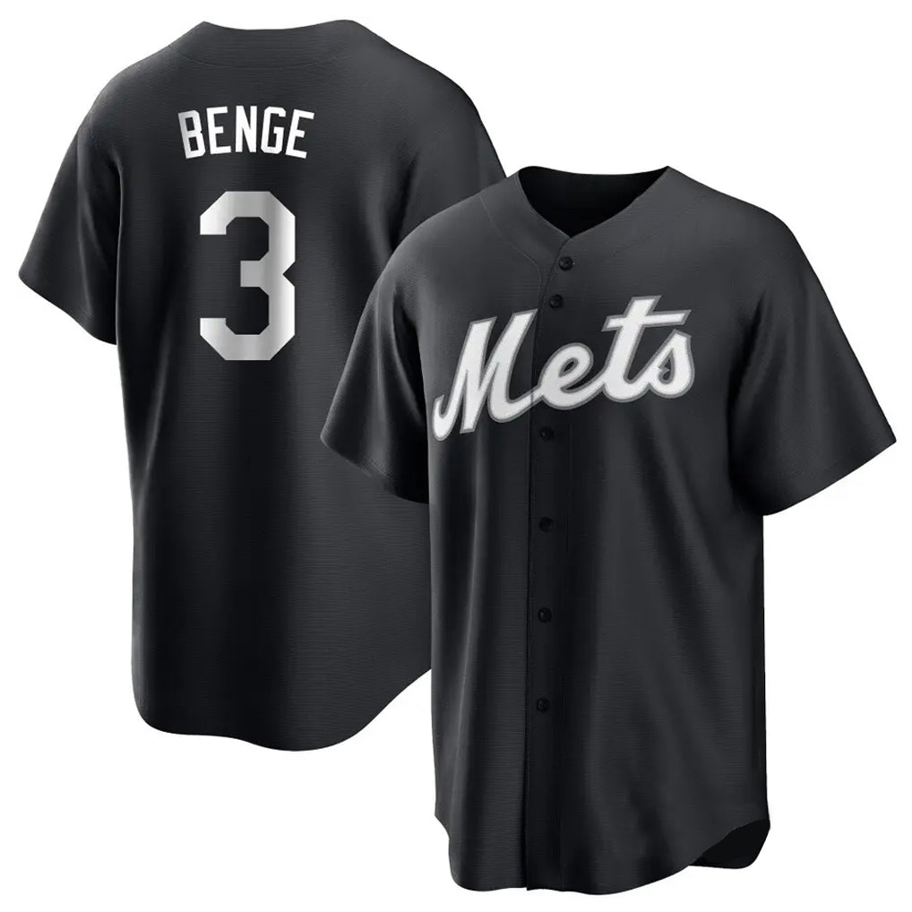Ndoa NY.Mets #3 Carson Benge Player Black Home Game Stitched Jerseys