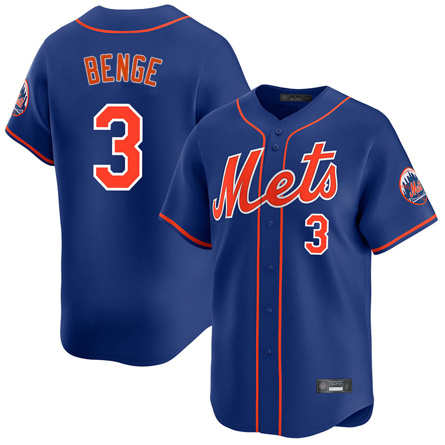 Ndoa NY.Mets #3 Carson Benge Player Royal Home Limited Stitched Jerseys