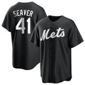 Ndoa NY.Mets #41 Tom Seaver Player Black Home Game Stitched Jerseys