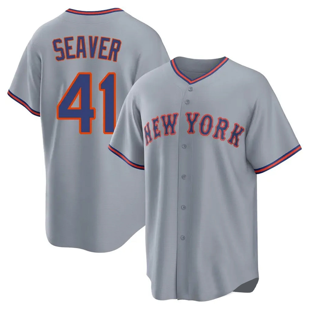 Ndoa NY.Mets #41 Tom Seaver Player Gray Road Home Game Stitched Jerseys