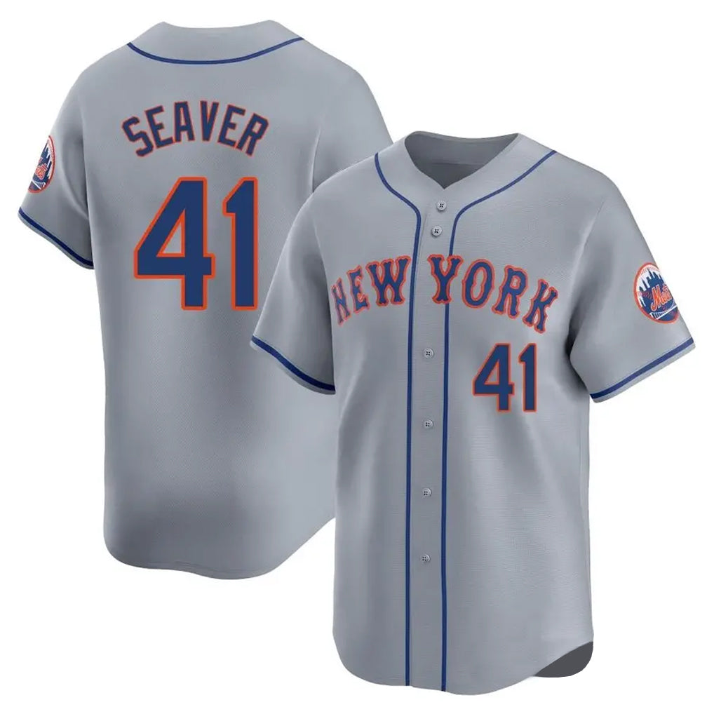 Ndoa NY.Mets #41 Tom Seaver Player Gray Road Limited Home Stitched Jerseys