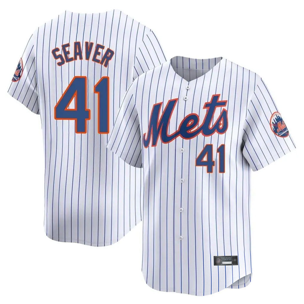 Ndoa NY.Mets #41 Tom Seaver Player White Home Replica Stitched Jerseys