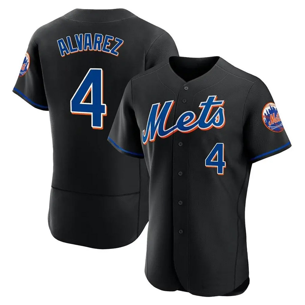 Ndoa NY.Mets #4 Francisco Alvarez Player Black Replica Home Limited Elite Stitched Jerseys
