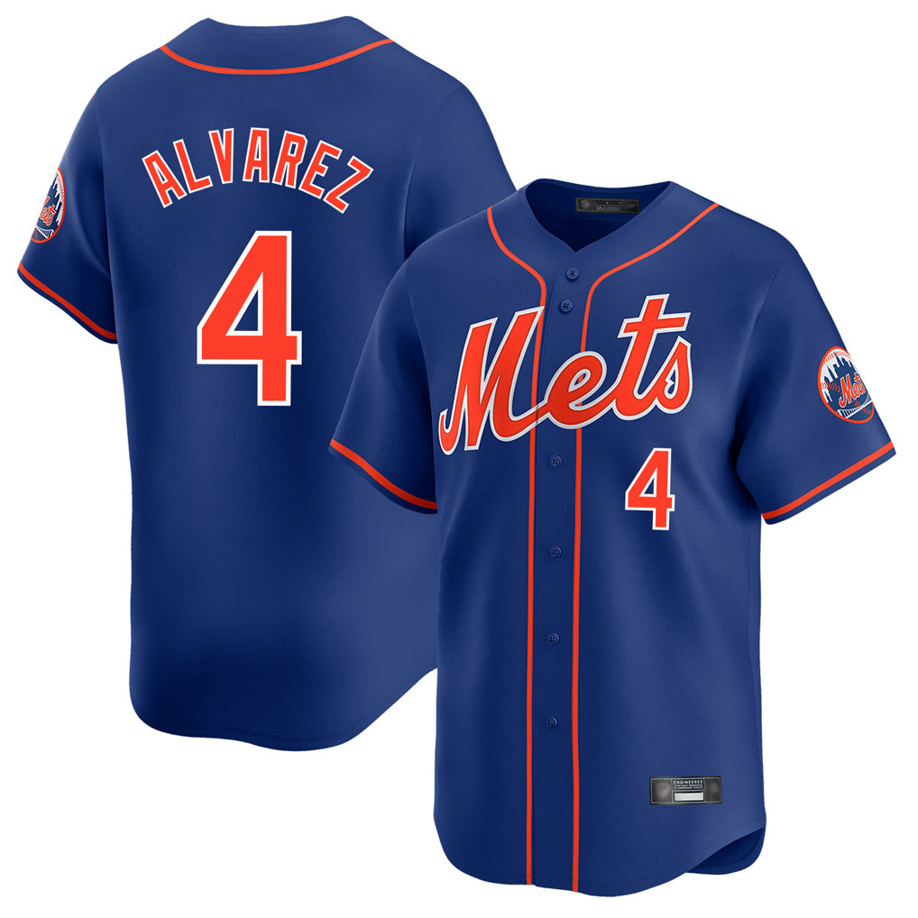 Ndoa NY.Mets #4 Francisco Alvarez Player Royal Home Limited Stitched Jerseys
