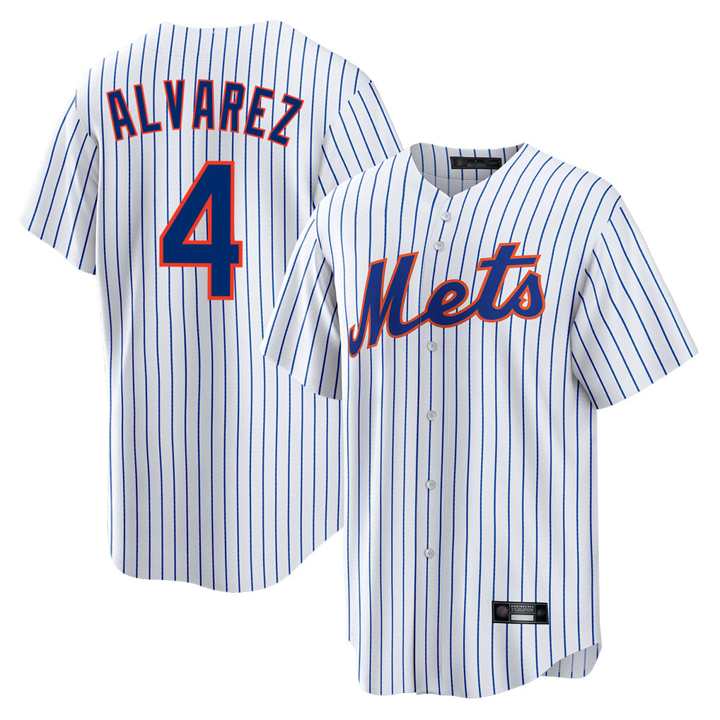 Ndoa NY.Mets #4 Francisco Alvarez Player White Home Game Stitched Jerseys