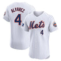 Ndoa NY.Mets #4 Francisco Alvarez Player White Home Limited Elite Stitched Jerseys