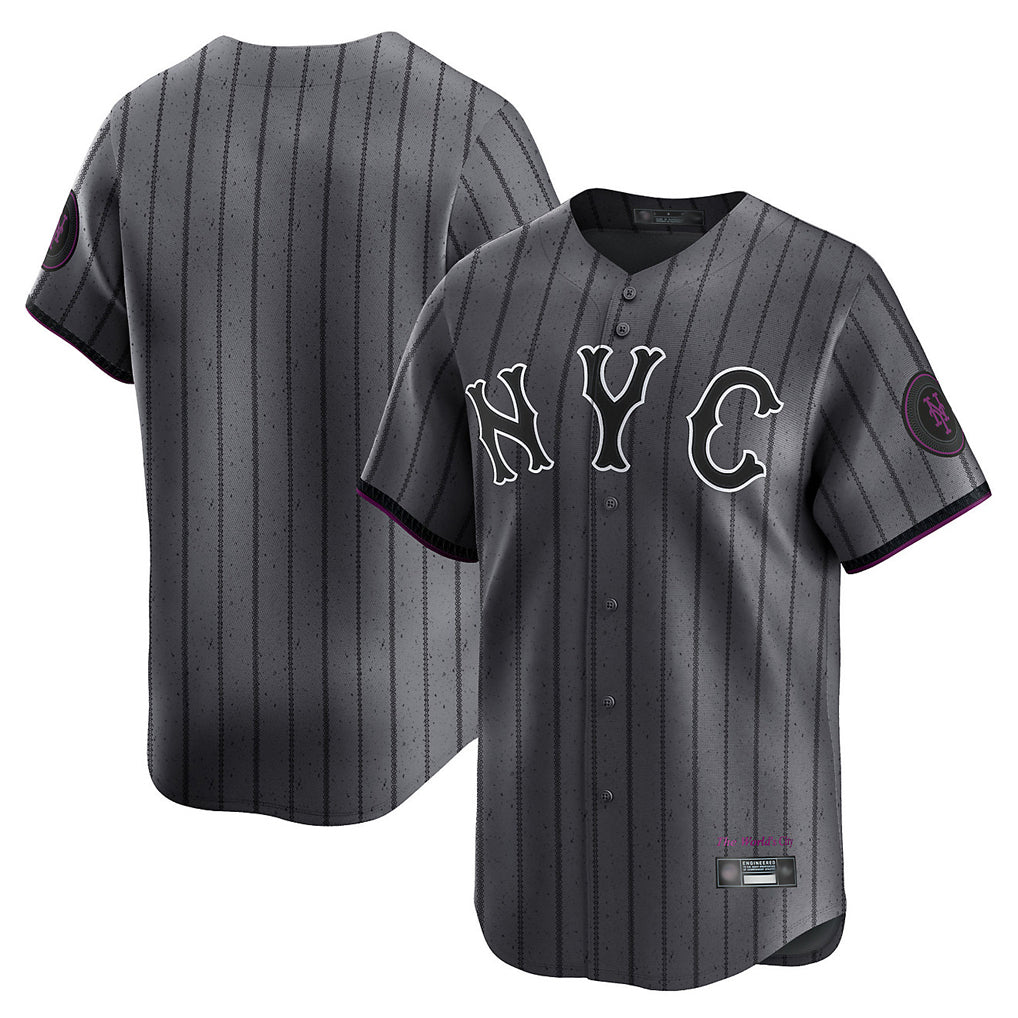 Ndoa NY.Mets Blank Player Gray City Connect Limited Stitched Jerseys