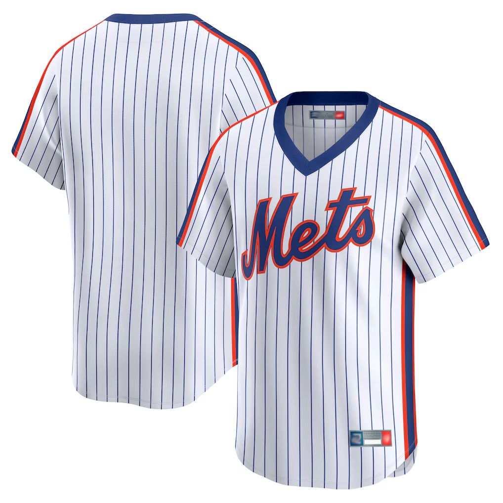 Ndoa NY.Mets Blank Player White Cooperstown Collection T-shirt Game Stitched Jerseys