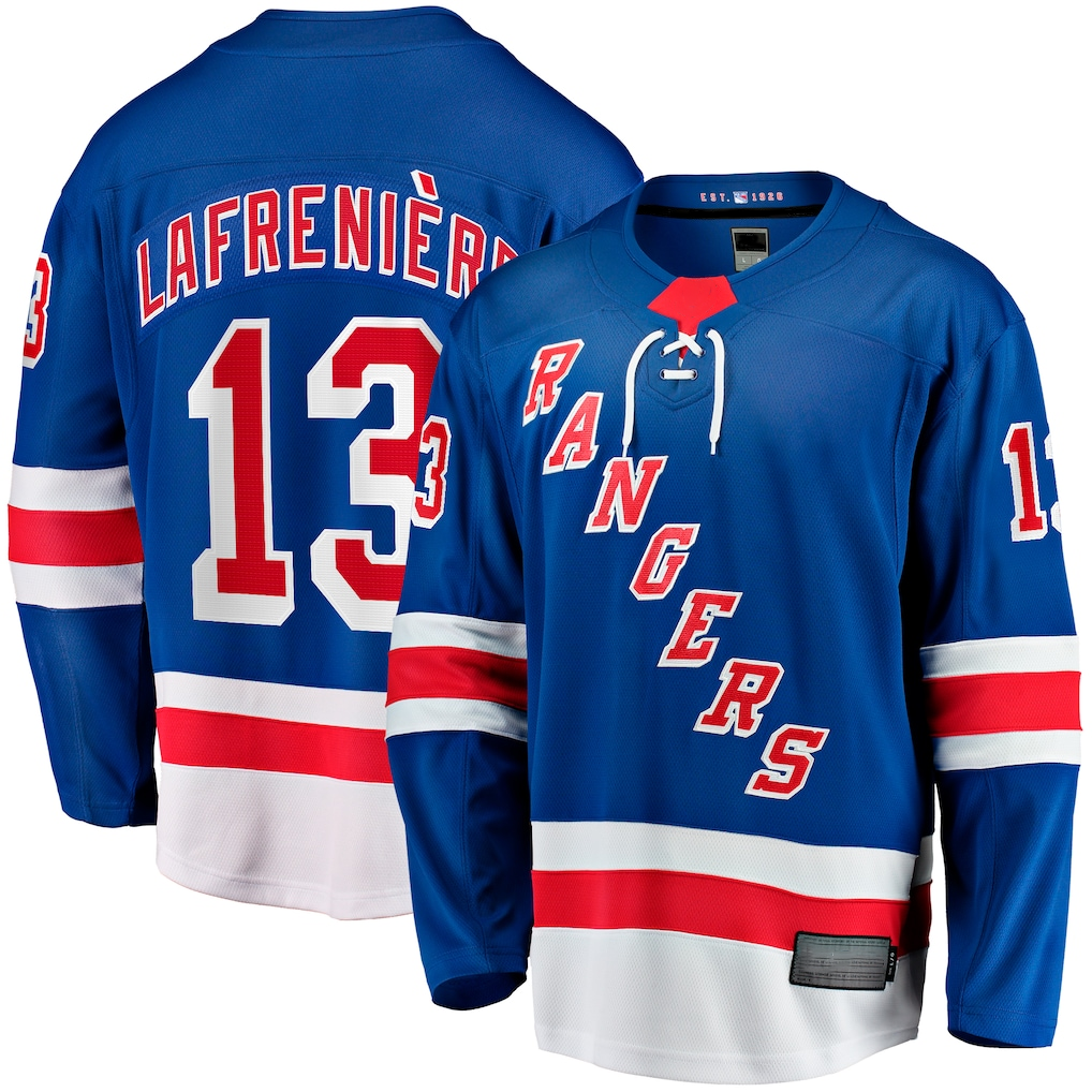 Ndoa NY.Rangers #13 Alexis Lafreniere Blue Home Breakaway Jerseys