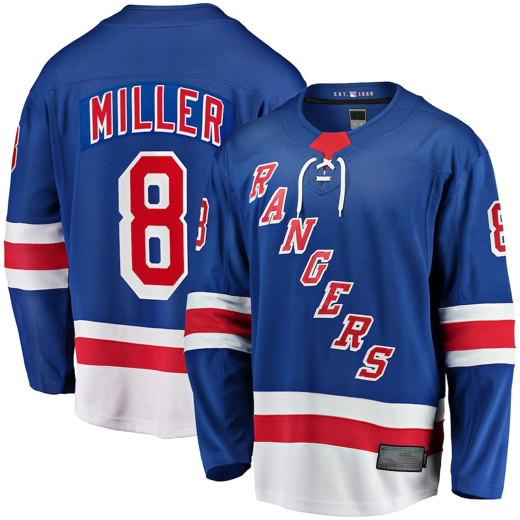 Ndoa NY.Rangers #8 J.T. Miller Blue Home Breakaway Jerseys