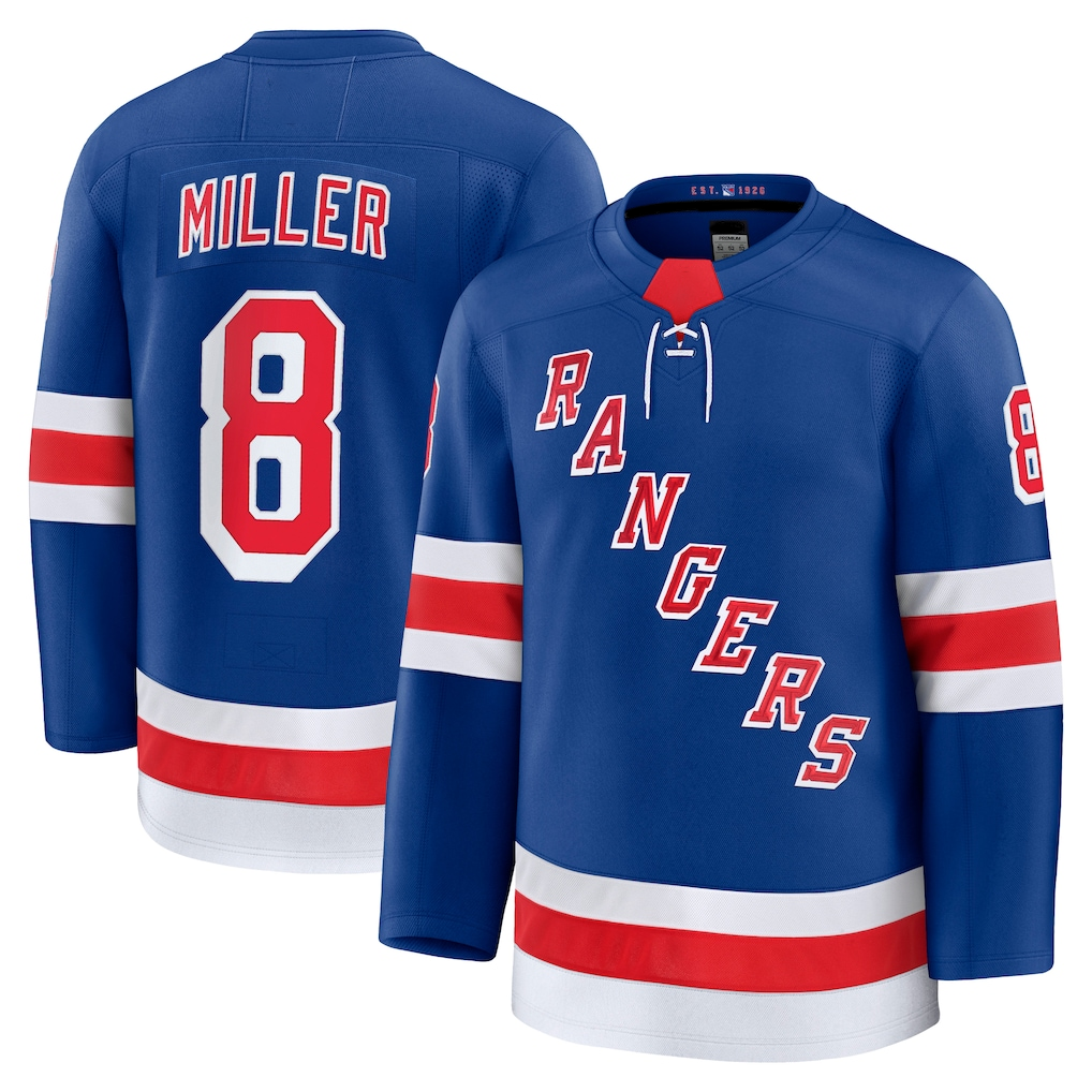 Ndoa NY.Rangers #8 J.T. Miller Blue Home Premium Jerseys
