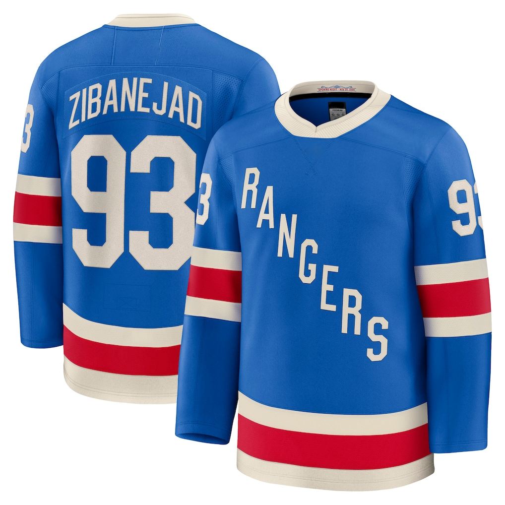 Ndoa NY.Rangers #93 Mika Zibanejad Blue Centennial Premium Jerseys