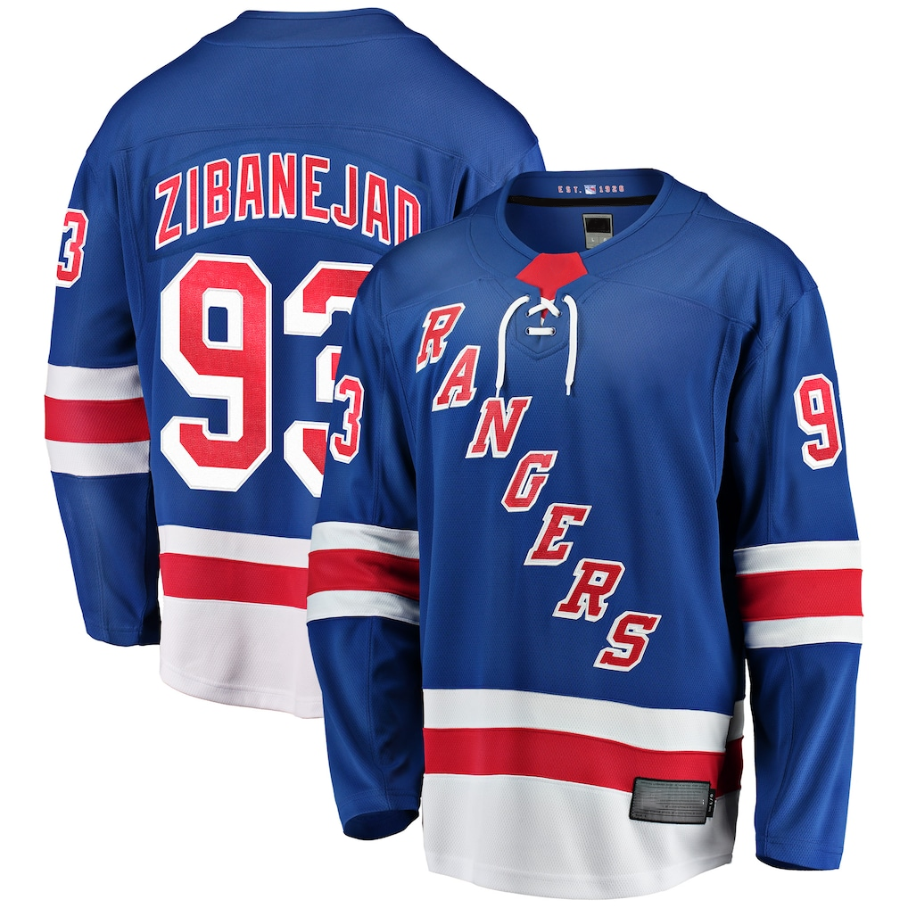 Ndoa NY.Rangers #93 Mika Zibanejad Blue Home Breakaway Player Jerseys