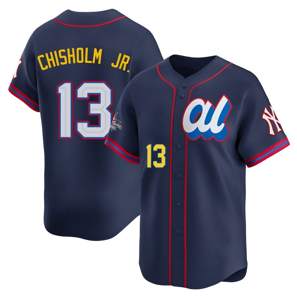 Ndoa NY.Yankees #13 Jazz Chisholm Jr Player Navy All Star Limited Home Stitched Jerseys