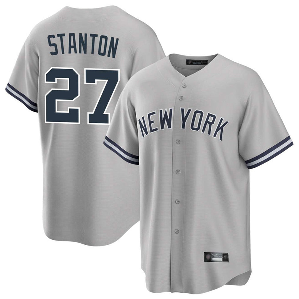 Ndoa NY.Yankees #27 Giancarlo Stanton Player Gray Road Game Stitched Jerseys
