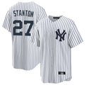 Ndoa NY.Yankees #27 Giancarlo Stanton Player White Game Home Stitched Jerseys