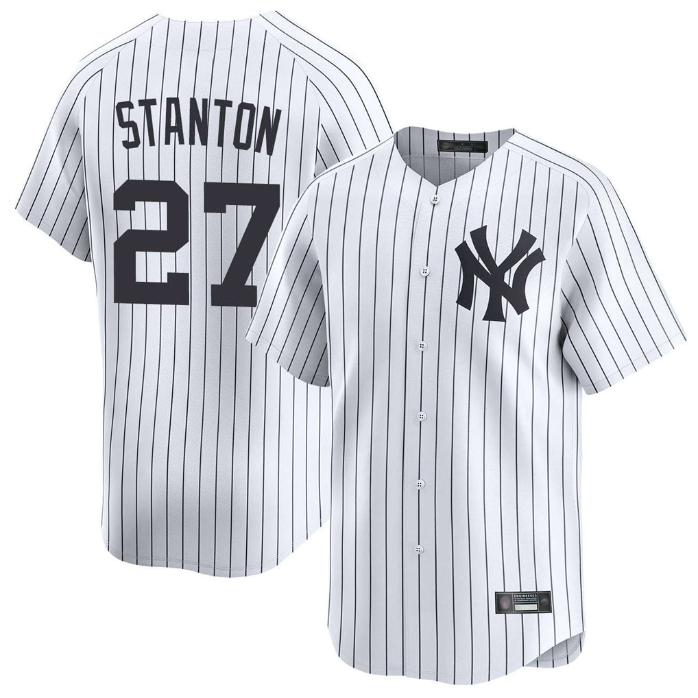 Ndoa NY.Yankees #27 Giancarlo Stanton Player White Limited Home Stitched Jerseys
