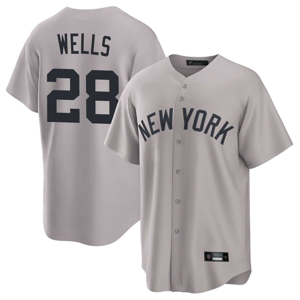 Ndoa NY.Yankees #28 Austin Wells Player Gray Game Home Stitched Jerseys