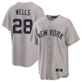 Ndoa NY.Yankees #28 Austin Wells Player Gray Game Home Stitched Jerseys