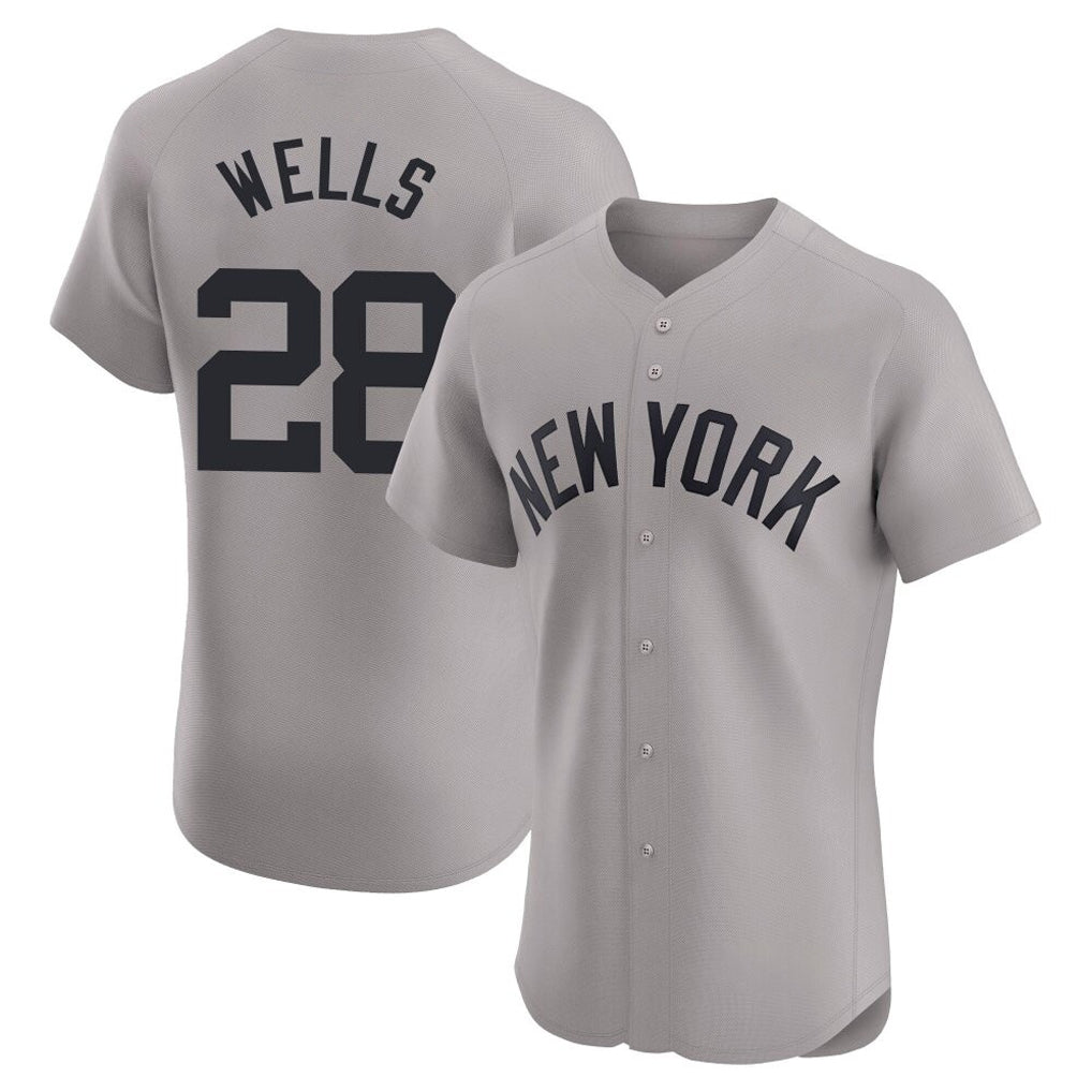 Ndoa NY.Yankees #28 Austin Wells Player Gray Limited Elite Home Stitched Jerseys