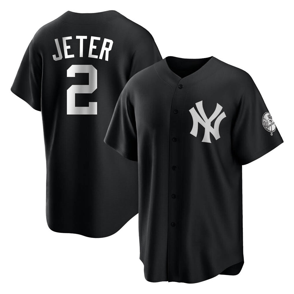 Ndoa NY.Yankees #2 Derek Jeter Player Black Game Stitched Jerseys