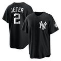 Ndoa NY.Yankees #2 Derek Jeter Player Black Game Stitched Jerseys