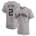 Ndoa NY.Yankees #2 Derek Jeter Player Gray Limited Elite Home Stitched Jerseys