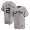 Ndoa NY.Yankees #2 Derek Jeter Player Gray Limited Home Stitched Jerseys