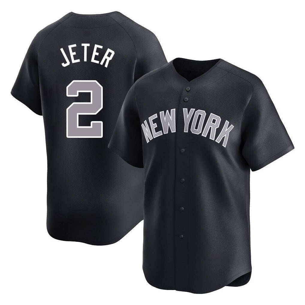 Ndoa NY.Yankees #2 Derek Jeter Player Navy Limited Game Stitched Jerseys