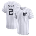 Ndoa NY.Yankees #2 Derek Jeter Player White Limited Elite Home Stitched Jerseys