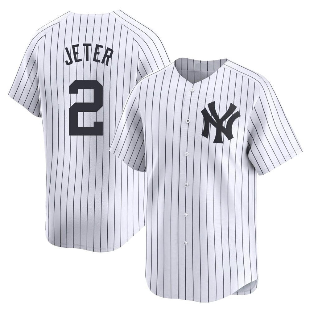 Ndoa NY.Yankees #2 Derek Jeter Player White Limited Home Stitched Jerseys