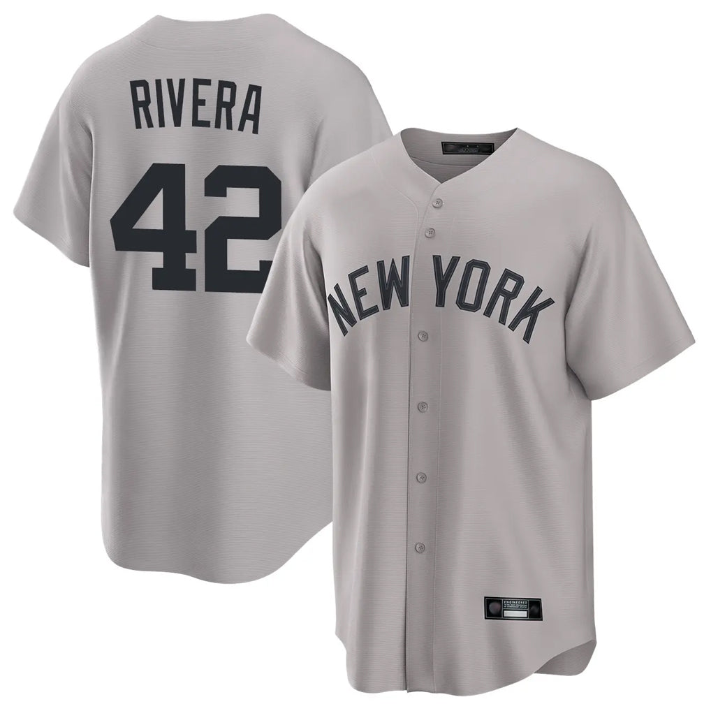 Ndoa NY.Yankees #42 Mariano Rivera Player Gray Game Home Stitched Jerseys