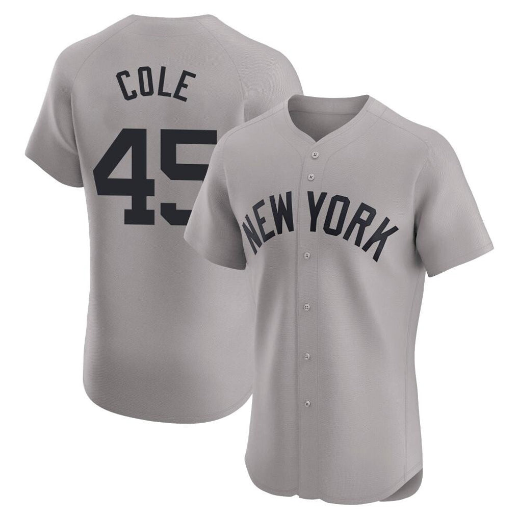 Ndoa NY.Yankees #45 Gerrit Cole Player Gray Limited Elite Home Stitched Jerseys