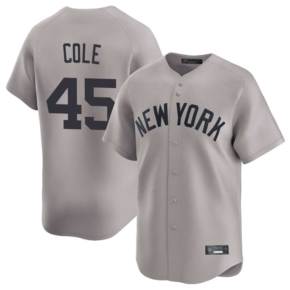 Ndoa NY.Yankees #45 Gerrit Cole Player Gray Limited Home Stitched Jerseys