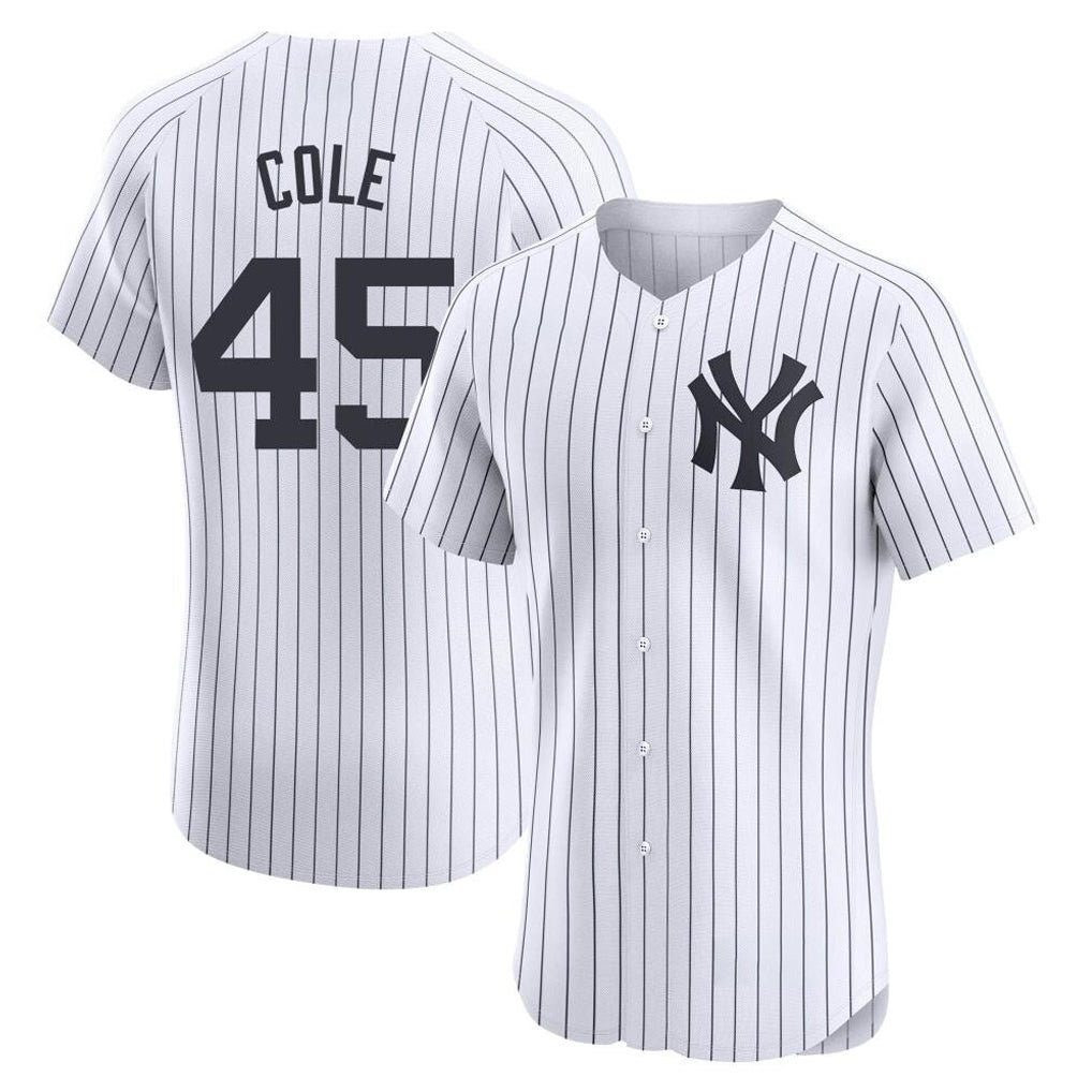 Ndoa NY.Yankees #45 Gerrit Cole Player White Limited Elite Home Stitched Jerseys