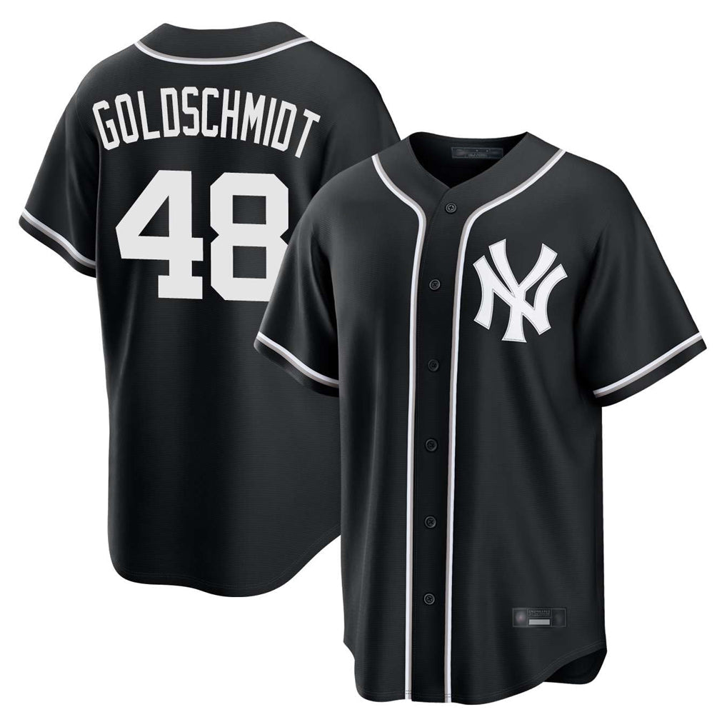 Ndoa NY.Yankees #48 Paul Goldschmidt Player Black Out Game Home Stitched Jerseys