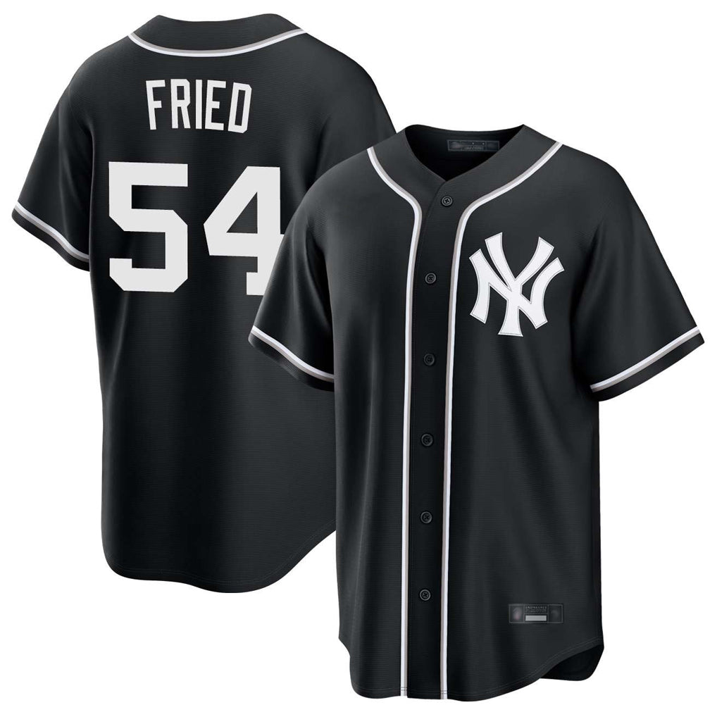 Ndoa NY.Yankees #54 Max Fried Player Black Out Game Stitched Jerseys