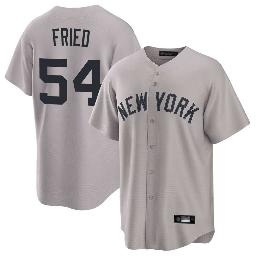 Ndoa NY.Yankees #54 Max Fried Player Gray Game Home Stitched Jerseys
