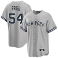 Ndoa NY.Yankees #54 Max Fried Player Gray Road Game Stitched Jerseys