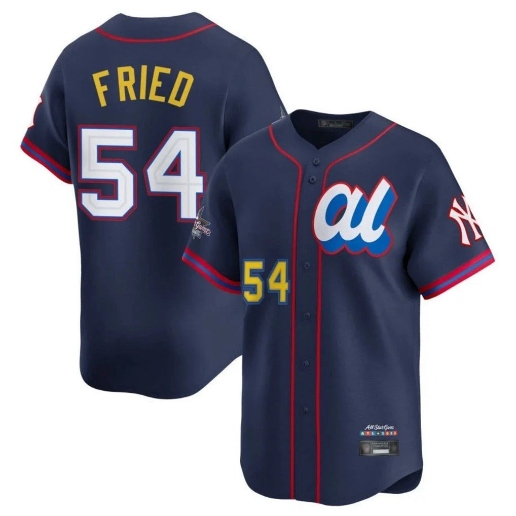 Ndoa NY.Yankees #54 Max Fried Player Navy All Star Limited Home Stitched Jerseys