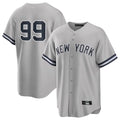 Ndoa NY.Yankees #99 Aaron Judge Player Gray Road Game Stitched Jerseys