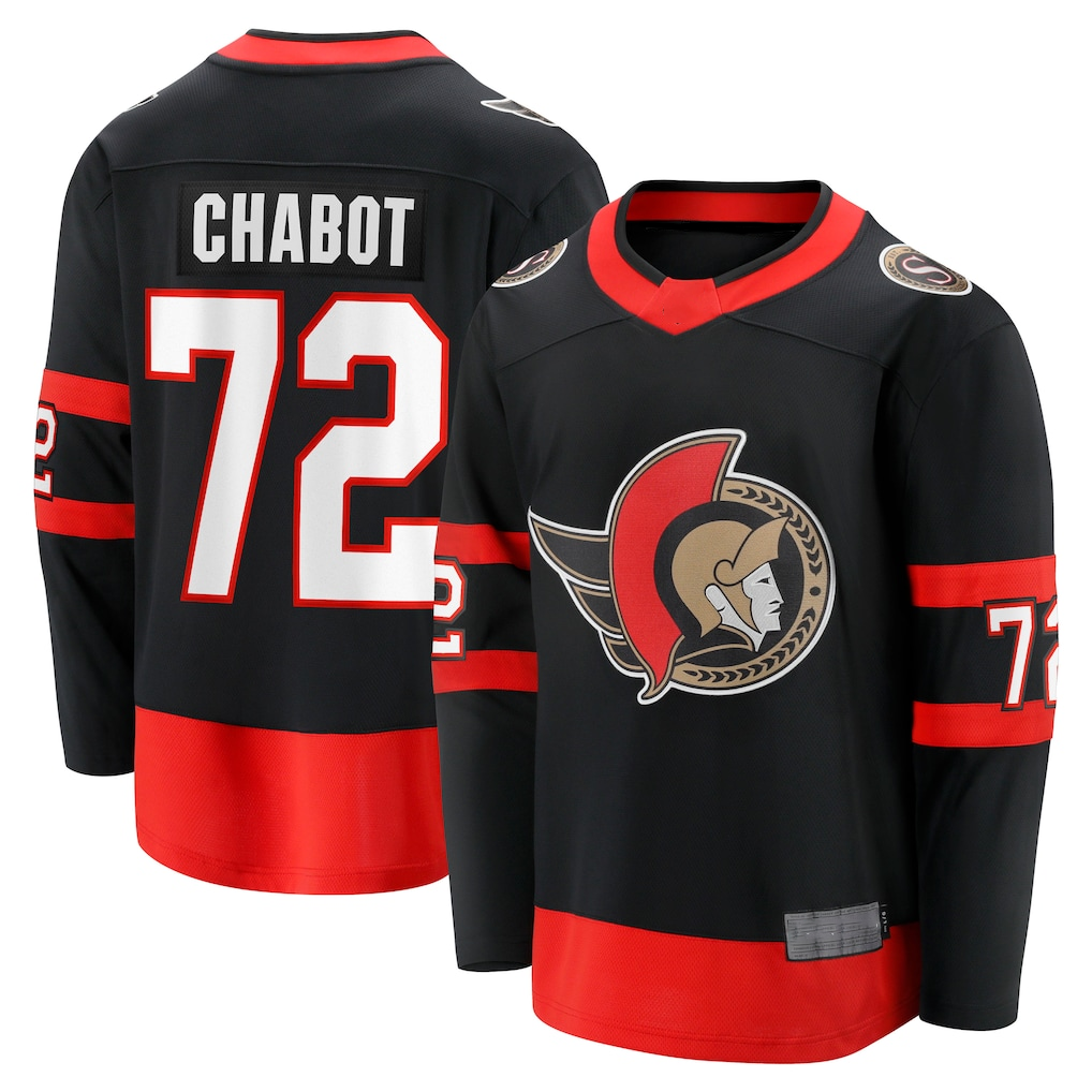 Ndoa O.Senators #72 Thomas Chabot Black Home Breakaway Jerseys
