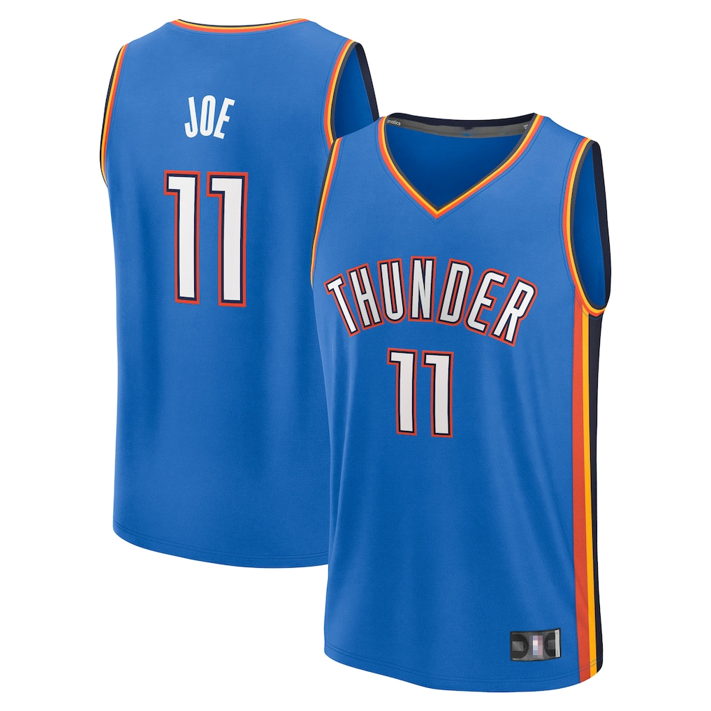 Ndoa OC.Thunder #11 Isaiah Joe Blue Fast Break Replica Player Stitched Jerseys- Icon Edition